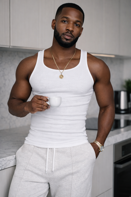 RIBBED UNDERVEST - WHITE