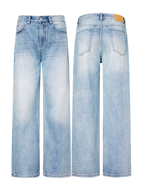 Washed bamboo blue jeans