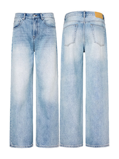 Washed bamboo blue jeans