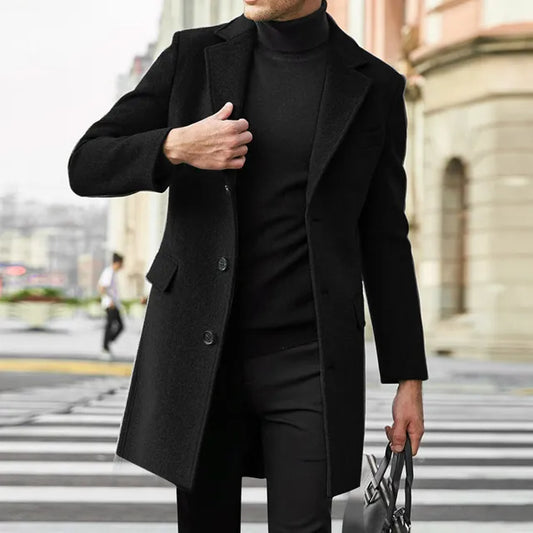 TAILORED WOOL OVERCOAT – NOIR