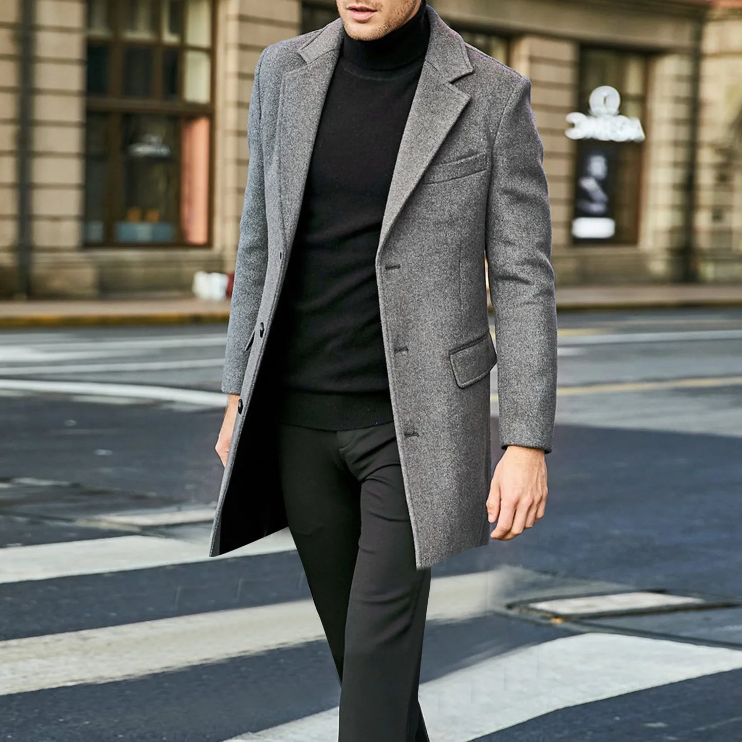 TAILORED WOOL OVERCOAT – CHARCOAL