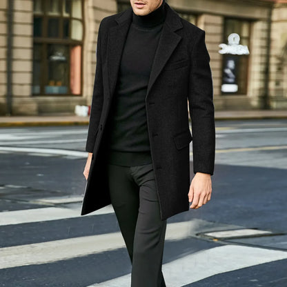 TAILORED WOOL OVERCOAT – NOIR