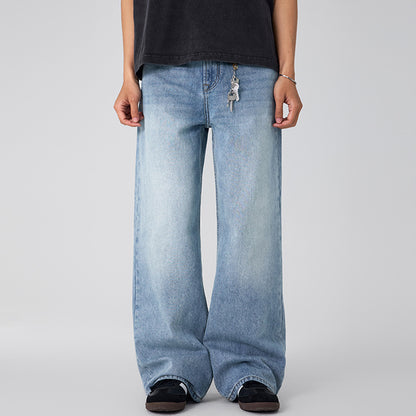 Washed bamboo blue jeans