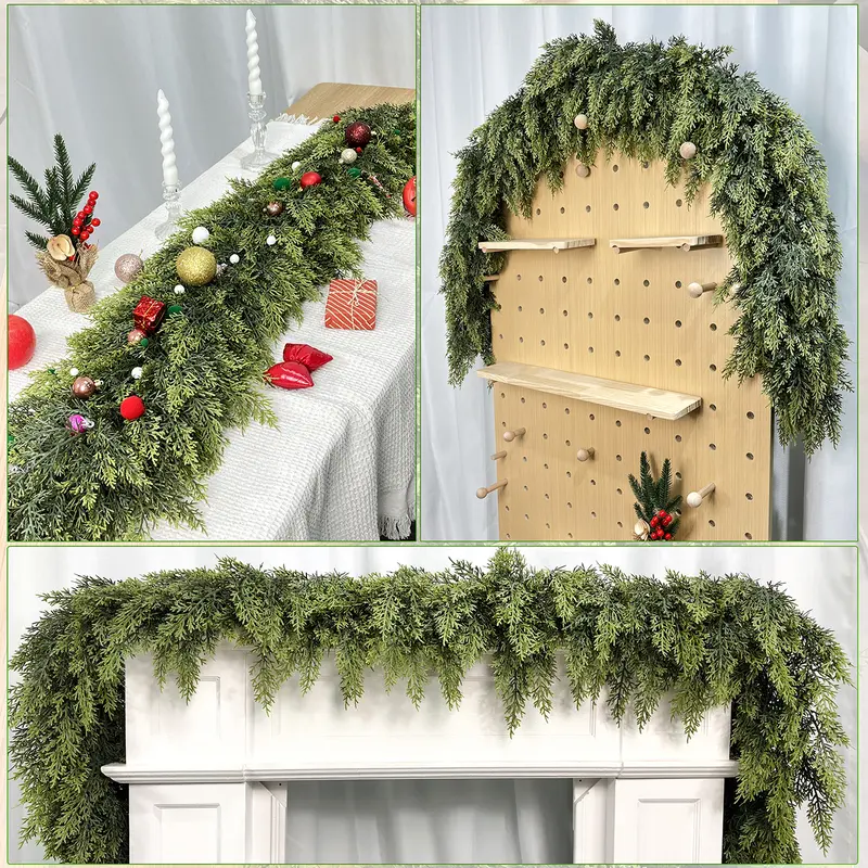 Premium Faux Cedar & Green Pine Garland