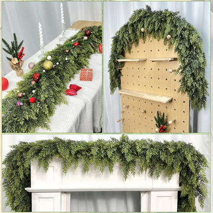 Premium Faux Cedar & Green Pine Garland